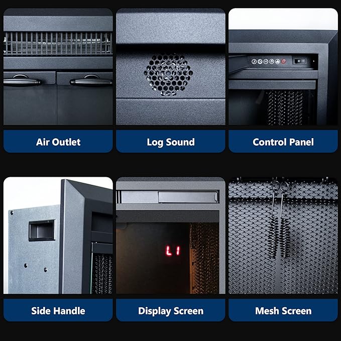 36 Inches Electric Fireplace Insert, 750W/1500W Fireplace Heater - Image 5