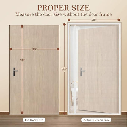 Yotache White Reversible Left Right Side Opening Tall Magnetic Screen Door Fits - Image 2