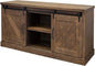 Avondale 60" TV Console Barn Door Entertainment Stand Wood Accent Cabinet Brown by MartinFurniture