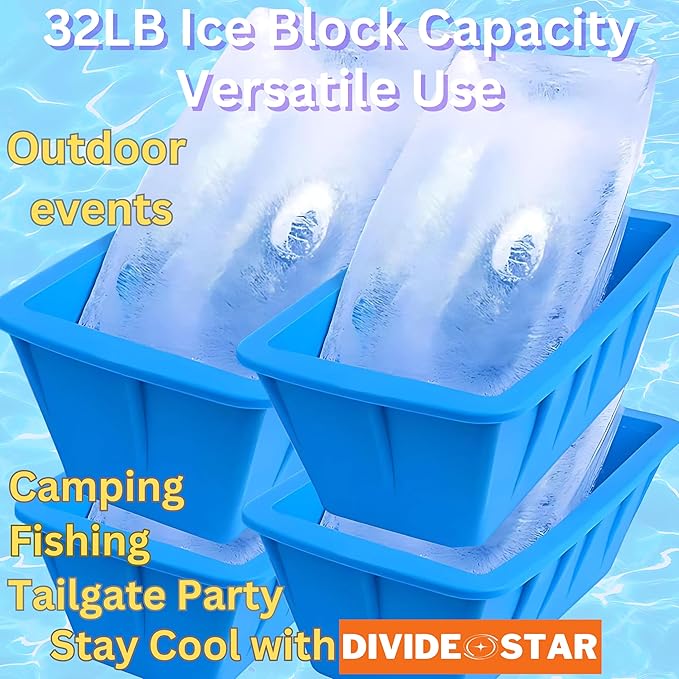 Extra Large 32LB Ice Block Molds – 4-Pack Silicone Ice Makers - Image 3