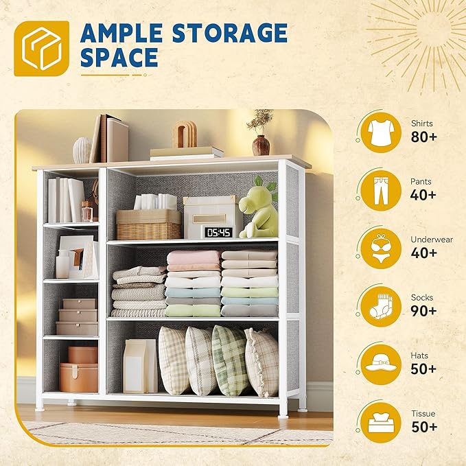 DWVO Dresser for Bedroom, 7 Drawers Fabric Dresser, Organizer Unit for Living - Image 5