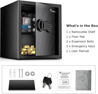 Bonsaii Steel Safe Box with Digital Keypad Lock, 1.2 Cubic Feet Security - Image 9