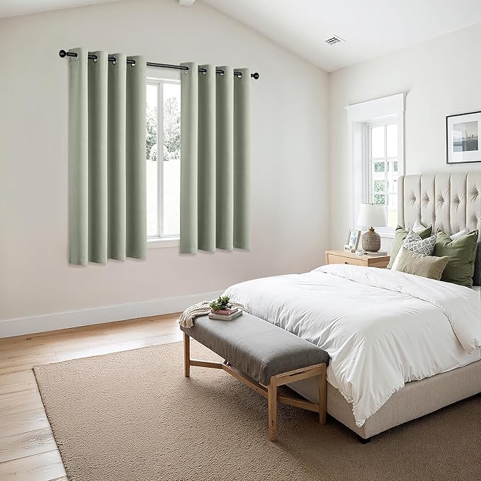 MIULEE Sage Green Blackout Curtains - Image 6