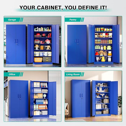 SISESOL Blue Metal Storage Cabinet - Image 5