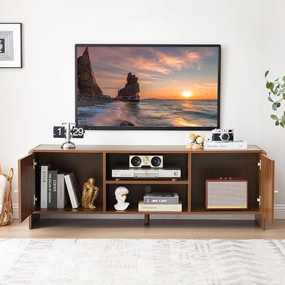 MAHYIZYI 58'' TV Stand for 65 inch TV, Mid Century Modern Entainment Center - Image 3