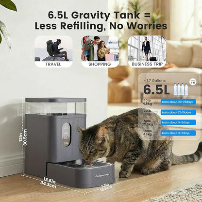 Gardner Pet 1.7 Gallon Automatic Dog Water Bowl Dispenser 6.5L Gravity Water - Image 2