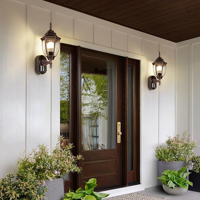 Lamomo Outdoor Wall Sconce, Dusk to Dawn Motion Sensor Light Fixtures, Exterior - Image 4