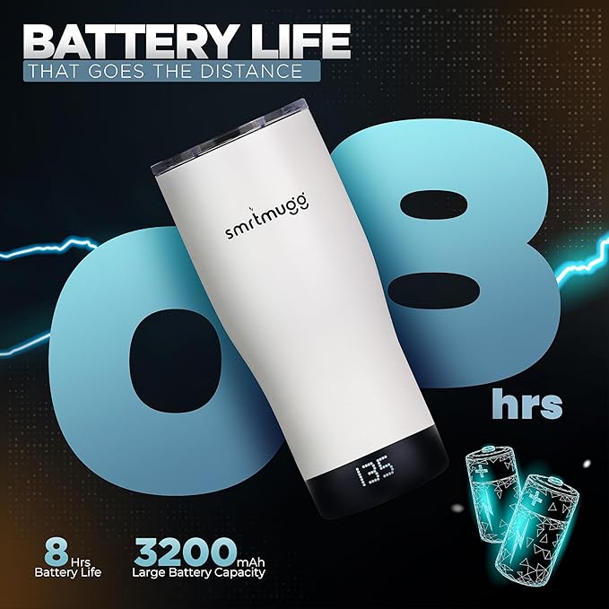 X Heated Coffee Mug 19 oz., 8 Hour Battery Life, Self-Heating, Adjustable Temp - Image 5