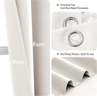 MIULEE Ivory Blackout Curtains - Image 4