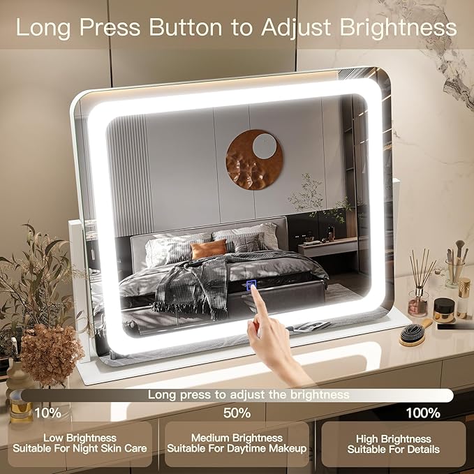 FENNIO Vanity Mirror with Lights 22''x17'' Makeup Mirror with Lights, Vanity - Image 4
