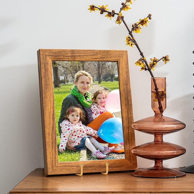 IBosins 5 Pack 6 Inch Plate Holder Display Stands, Metal Gold Frame Stand - Image 5