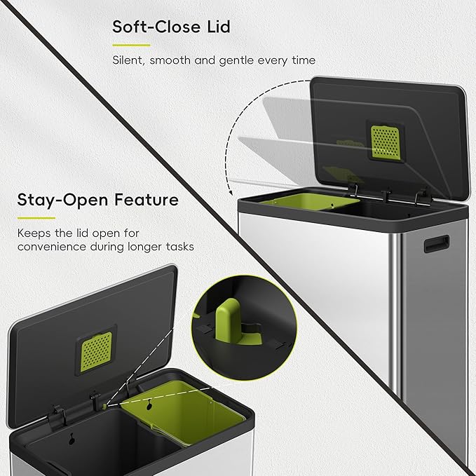 EKO EcoCasa II 36L+24L Dual Trash Can - Image 7