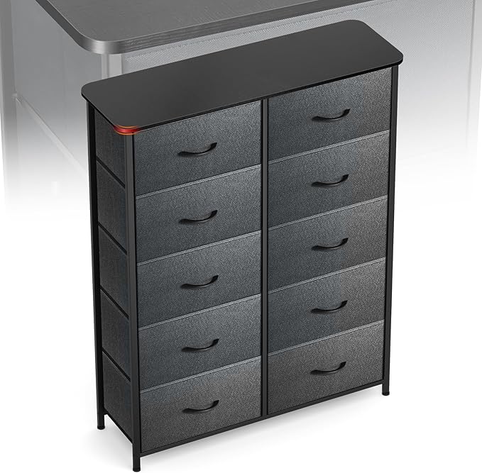 Curved Profile Dresser for Bedroom, Chest of Drawers, 10 Storage Drawers by Sonharlar