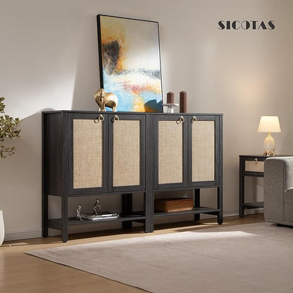 SICOTAS Rattan Shoe Storage Cabinet - Image 8