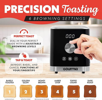 Gourmia 2 Slice Toaster – 6 Browning Levels - Image 3
