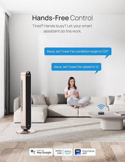 Dreo Smart Tower Fan Voice Control, 120° Oscillating Fan Works - Image 2