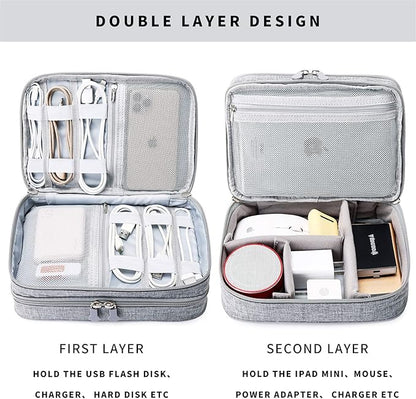 mygreen Electronics Organizer, Electronic Accessories Double Layer Travel Cable - Image 4
