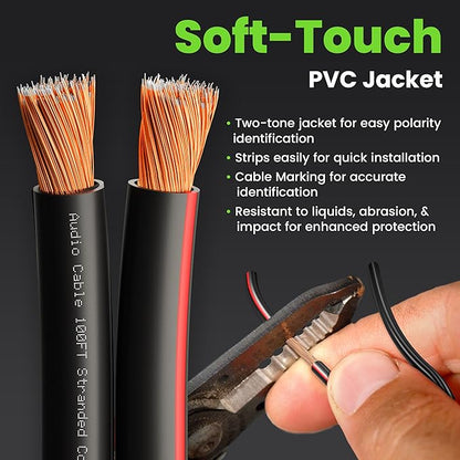16AWG Speaker Wire, GearIT Pro Series 16 Gauge Speaker Wire Cable Great Use - Image 2