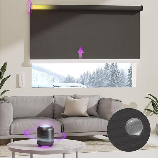 Astomi Motorized Roller Shades for Windows, Effortless Remote & Voice Control by Astomi