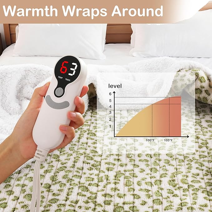 Electric Heated Blanket Throw Size 50"×60" - Image 3