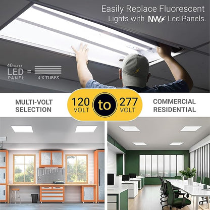 NUWATT 20 Pack 2x2 LED Flat Panel Lighting, Drop Ceiling Light Wattage - Image 6