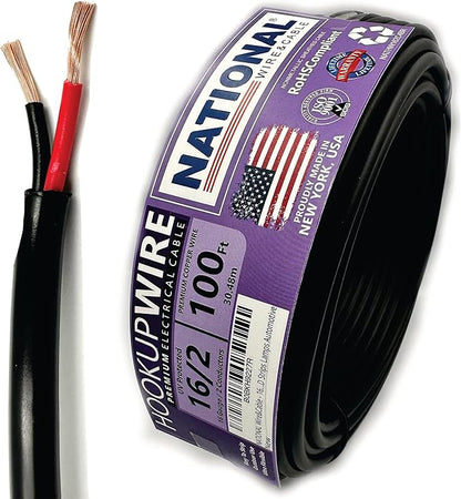 NATIONAL Wire & Cable – 16 AWG 2-Conductor Premium Copper Wire, 100 ft by NATIONALWireCable