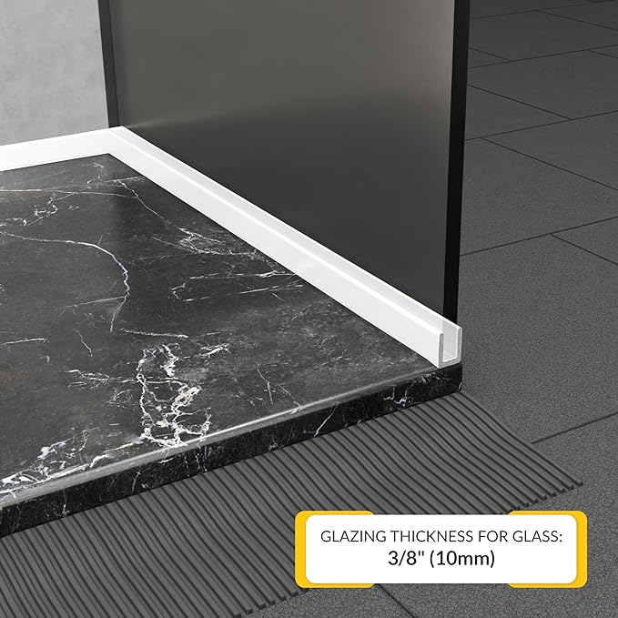 Brixwell 3/8" Fixed Panel Shower Door Deep U Channel, Deep Profile - Image 5