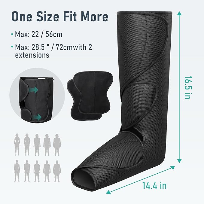 QUINEAR Leg Massager with Heat and Air Compression, Foot and Calf Massager - Image 5
