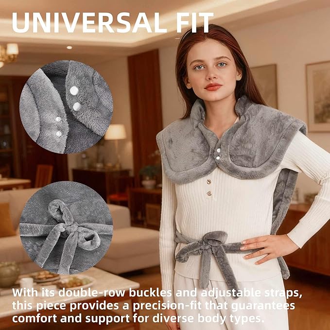 RAINOVA Heating Pad for Neck, Back and Shoulders, Electric Heat Pad for Pain - Image 4