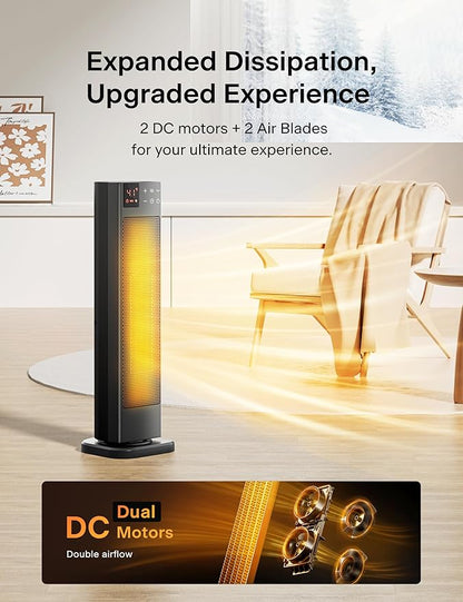 PELONIS Oscillating Ceramic Tower Indoor Space Heater - Image 3