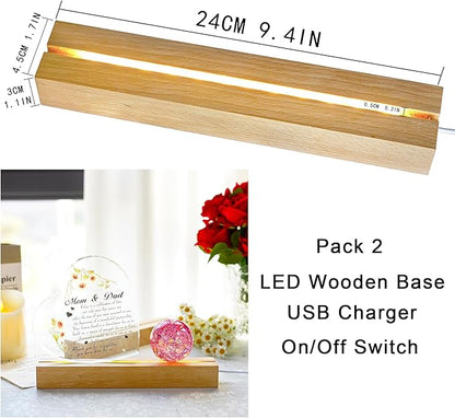 ZEERSHEE 2 Pcs 9.4 Inch Wooden Rectangle LED Light Display Pedestal - Image 4