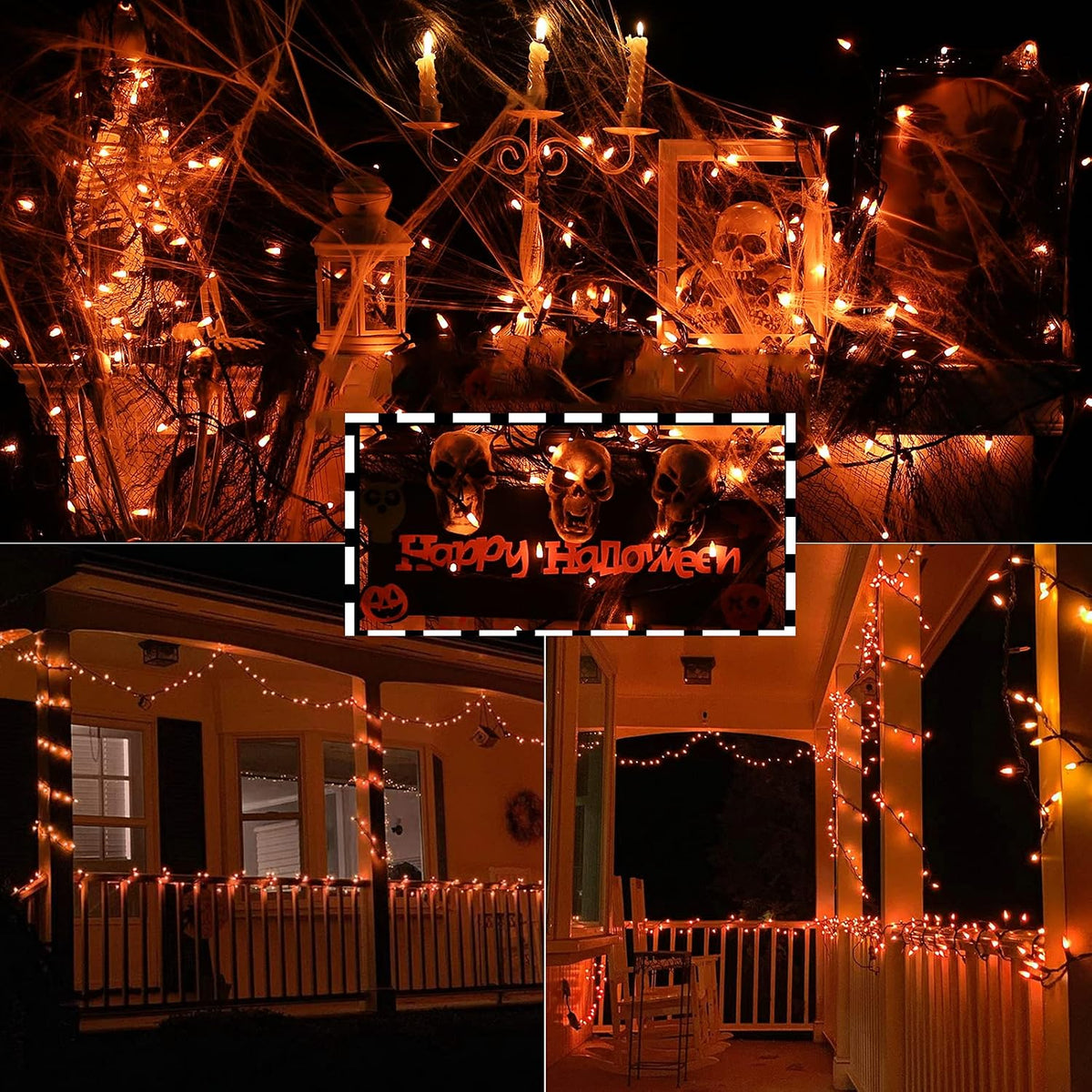 Toodour Candy Corn Halloween Lights, 75ft 300 Count Incandescent Lights