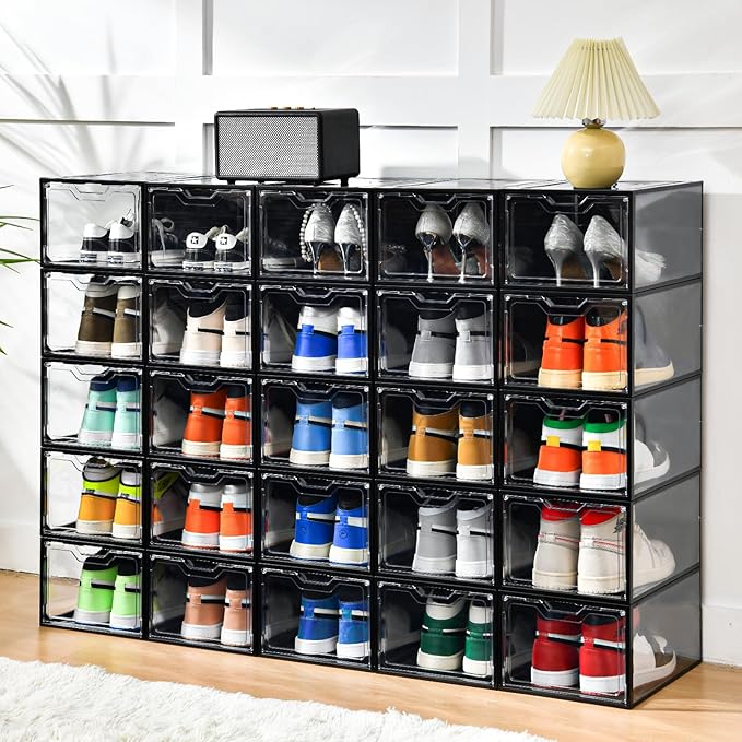 12 Pack Stackable Shoe Storage Organizer - Image 8