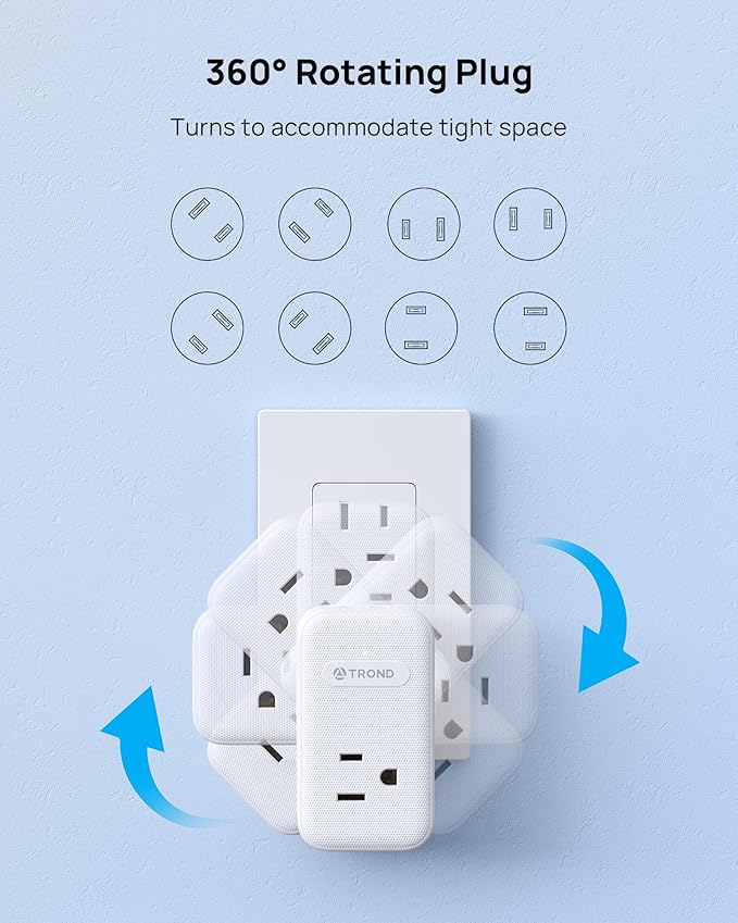 TROND 2 Prong to 3 Prong Outlet Adapter - Image 3