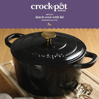 Crock Pot Artisan 7-Quart Round Cast Iron Dutch Oven - Image 3