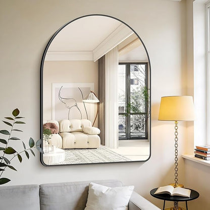 GLASHOM Arched Bathroom Mirror, Wall Mounted Mirror, Living Room, Vertically - Image 2