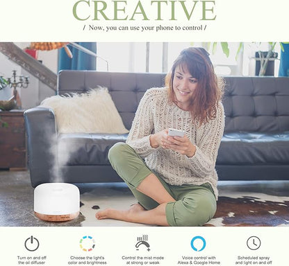 ASAKUKI Smart Wi-Fi Essential Oil Diffuser, App and Voice Control Compatible - Image 2