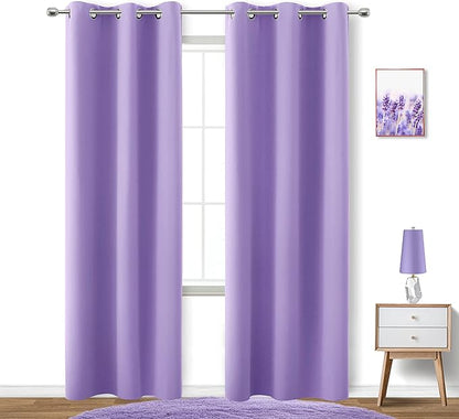 KOUFALL Lilac Purple Curtains 84 Inch Length by KOUFALL