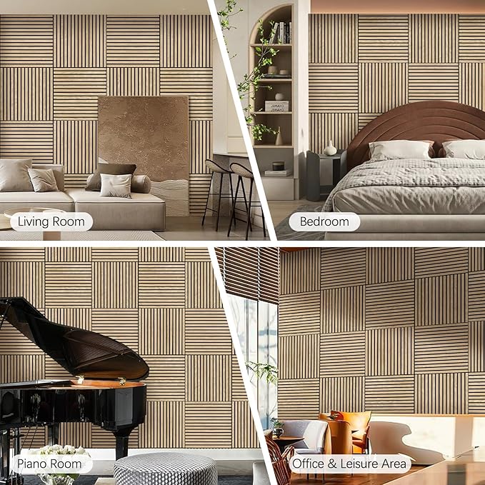 ARMURO Acoustic Wood Panels for Wall 4-Pack - Image 6