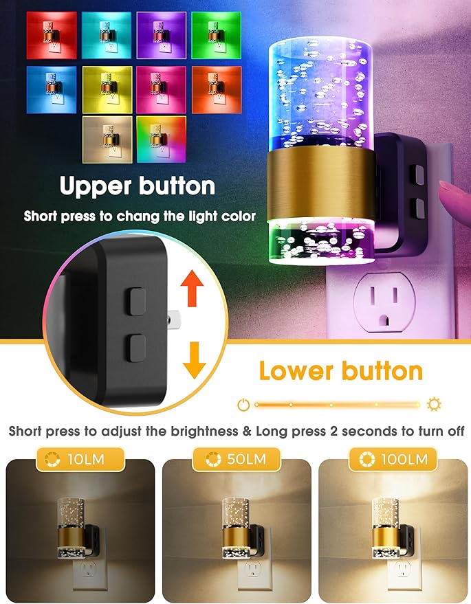 Night Lights Plug into Wall, Color Changing Night Light - Image 3