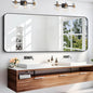 60" x 24"Bathroom Mirror, Matte Black Wall Mirror by DESBING