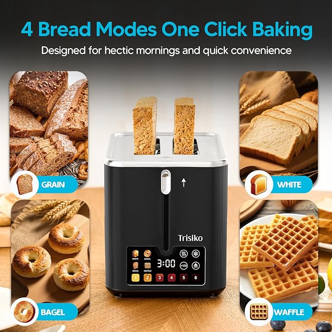 Trisiko® Touch Screen Toaster 2 Slice, Smart Toaster - Image 7