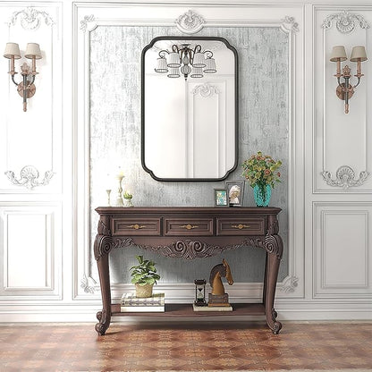 Black Bathroom Vanity Mirrors for Over Sink 24" x 36" Modern Rounded Corner - Image 3