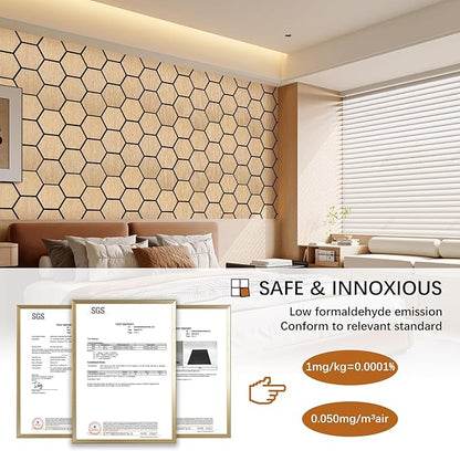 Hexagon Acoustic Wall Panels, Self-Adhesive Sound Absorbing Wall Panel by ARMURO - Image 3
