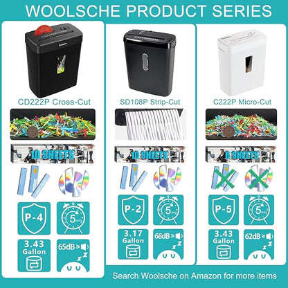 Woolsche Paper Shredder, 10-Sheet Cross Cut - Image 2