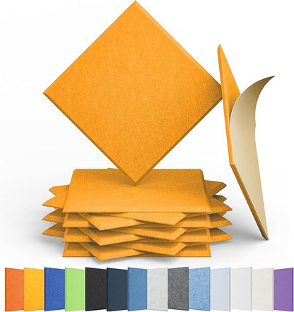 Amantech 12 Pack Acoustic Panels Self Adhesive Sound Proof Foam, High Density by Amantech