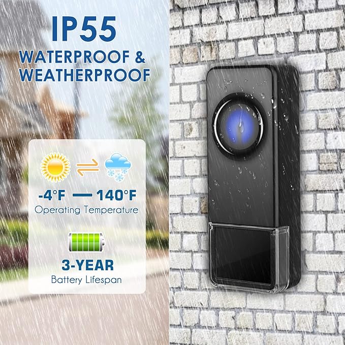 Wireless Doorbell, PHYSEN Classroom Door bell Chimes - Image 8