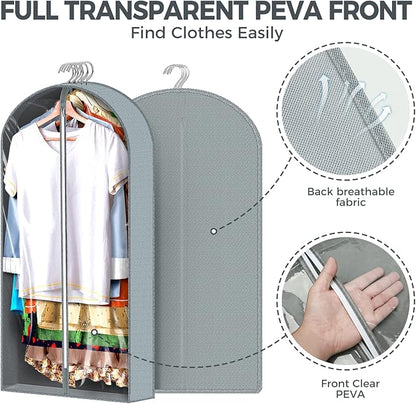 6 pcs 40" Garment Bags for Hanging Clothes, Garment Bags for Travel Covers - Image 6
