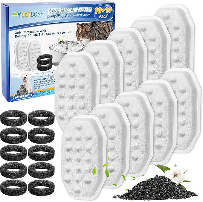 Cat Fountain Filter Replacement, Cat Water Fountain Filters Compatible by MyfatBOSS