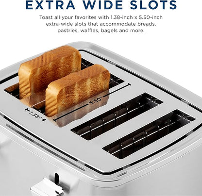 GE Stainless Steel 4 Slice Toaster | Extra Wide Slots - Image 5